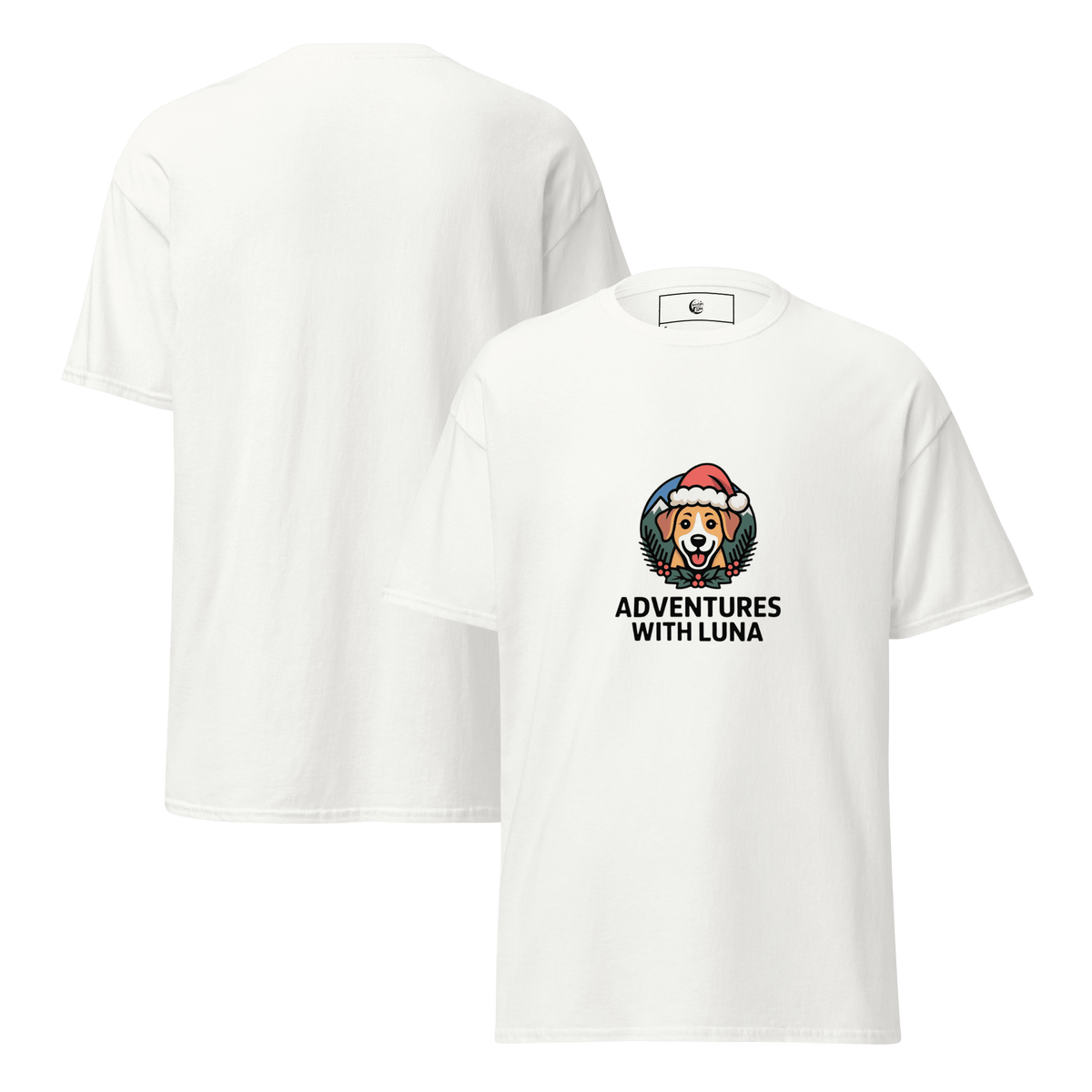 Festive Puppy Luna Unisex Tee - Adventures With Luna