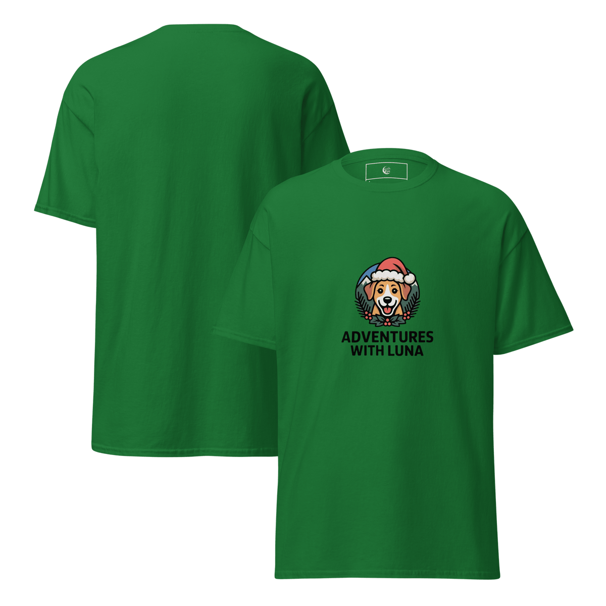 Festive Puppy Luna Unisex Tee - Adventures With Luna