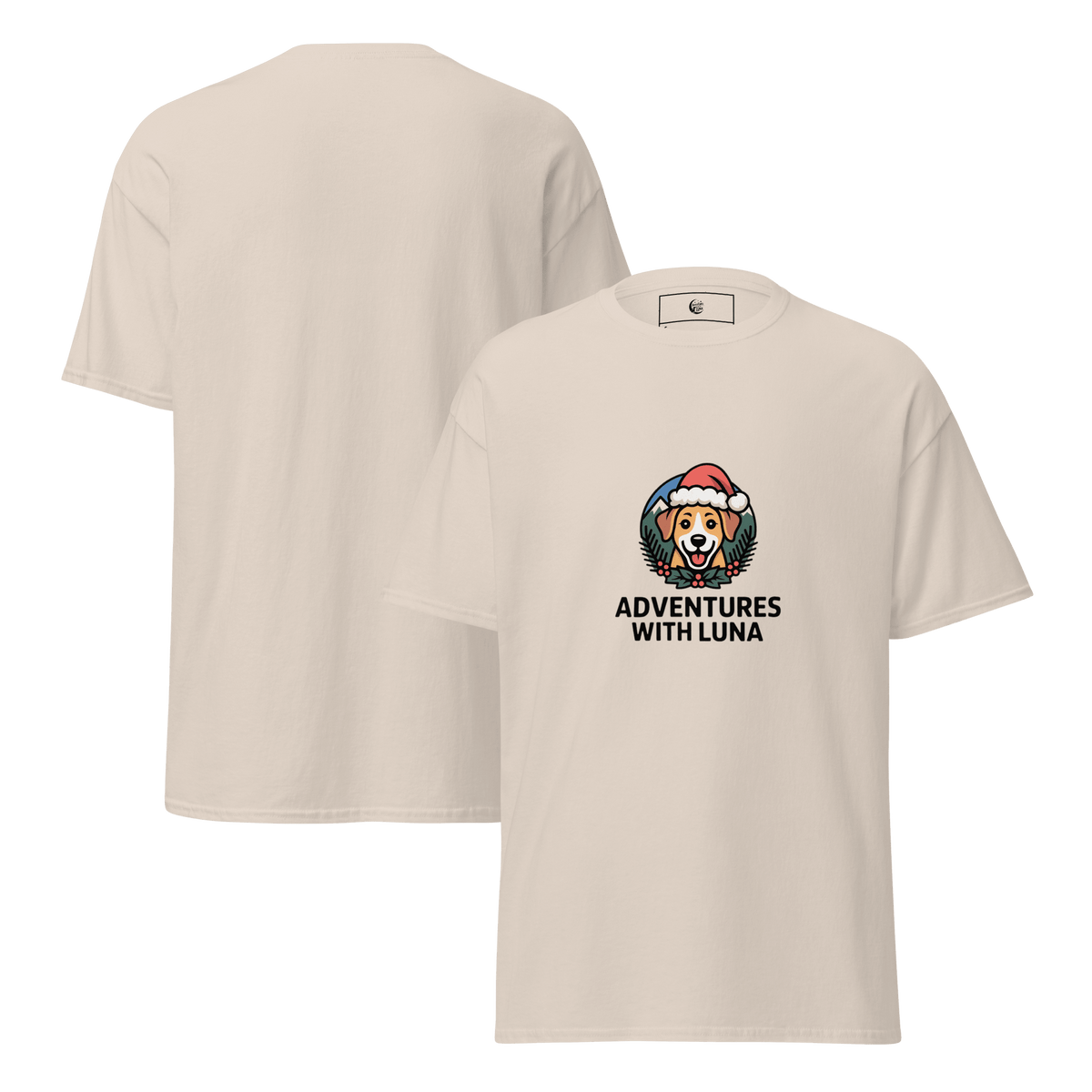 Festive Puppy Luna Unisex Tee - Adventures With Luna