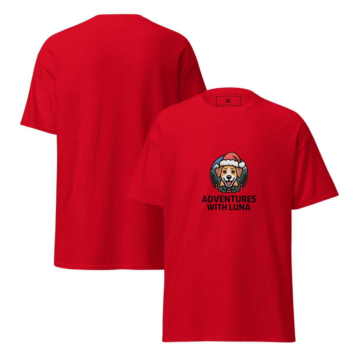 Festive Puppy Luna Unisex Tee - Adventures With Luna