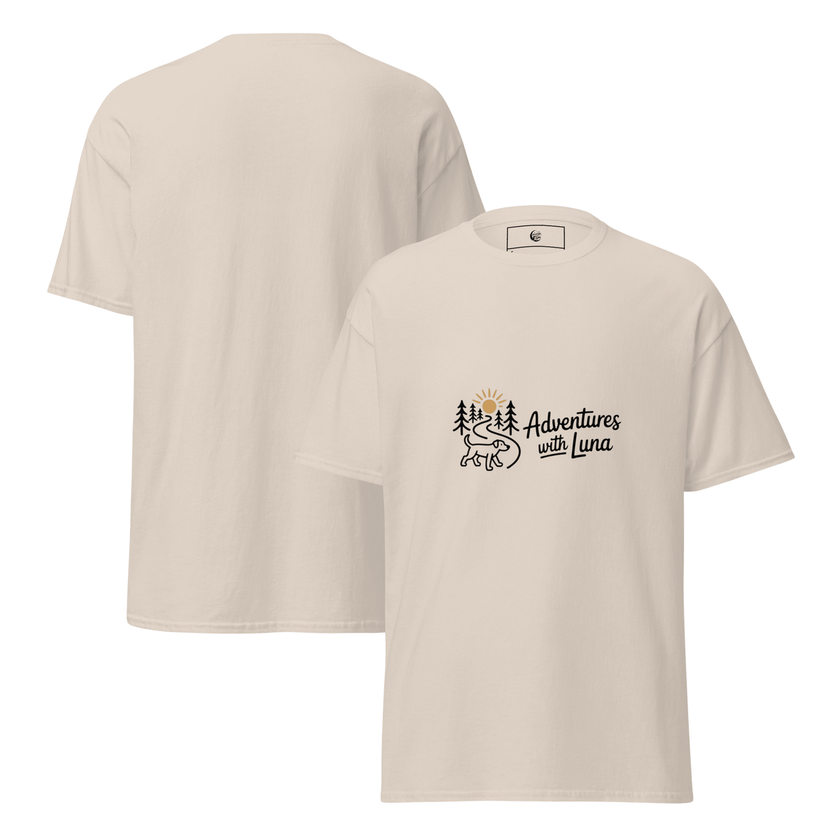 Luna Walking on a Trail Unisex Tee - Adventures With Luna