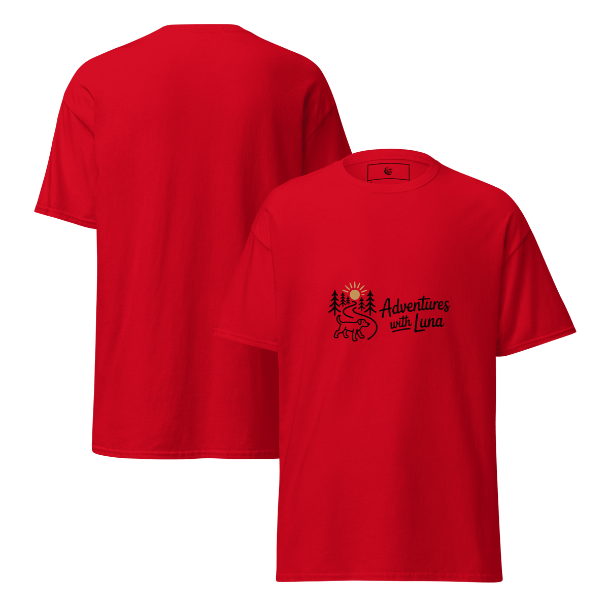 Luna Walking on a Trail Unisex Tee - Adventures With Luna