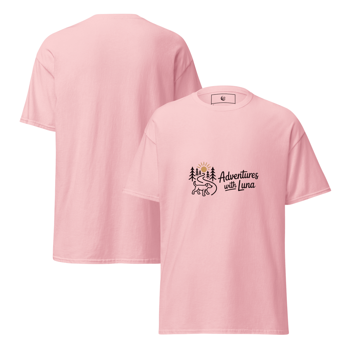 Luna Walking on a Trail Unisex Tee - Adventures With Luna