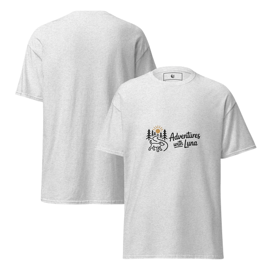Luna Walking on a Trail Unisex Tee - Adventures With Luna