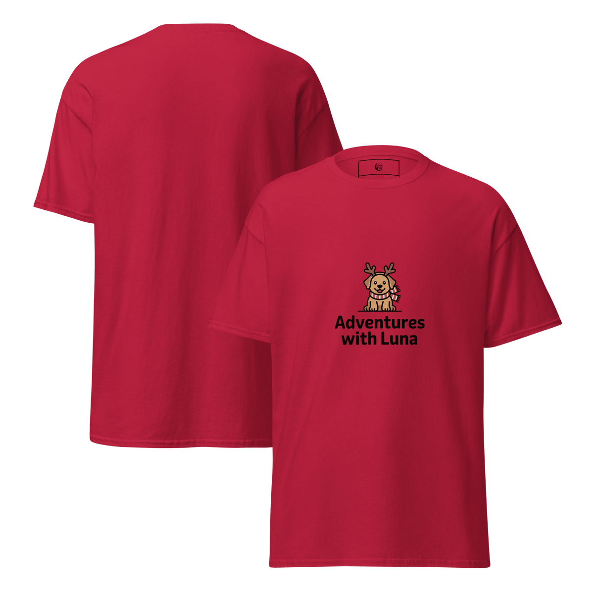 Reindeer Puppy Luna Unisex Tee - Adventures With Luna