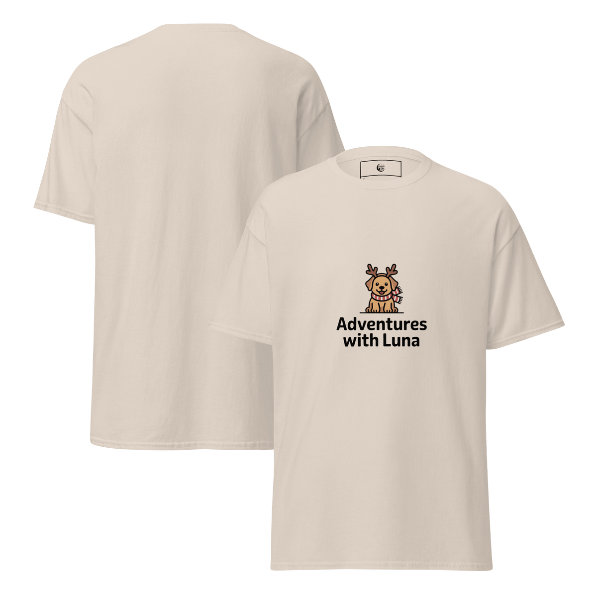 Reindeer Puppy Luna Unisex Tee - Adventures With Luna