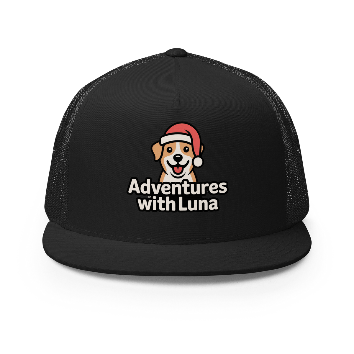 Santa Hat Puppy Luna Trucker Cap - Adventures With Luna