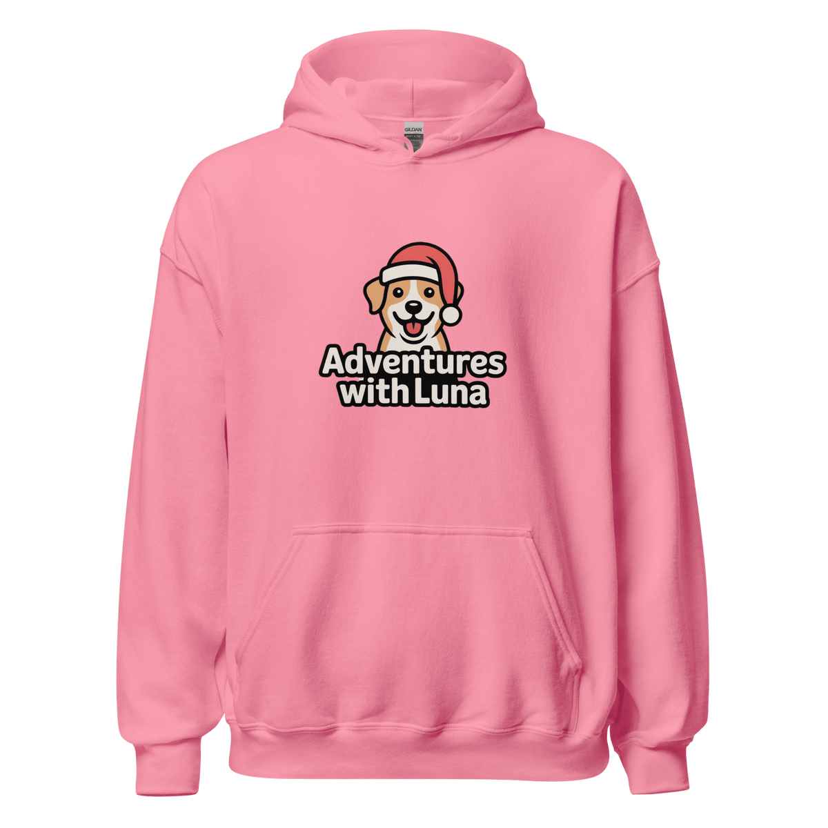 Santa Hat Puppy Luna Unisex Hoodie - Adventures With Luna