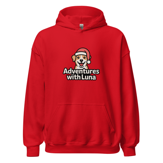 Santa Hat Puppy Luna Unisex Hoodie - Adventures With Luna