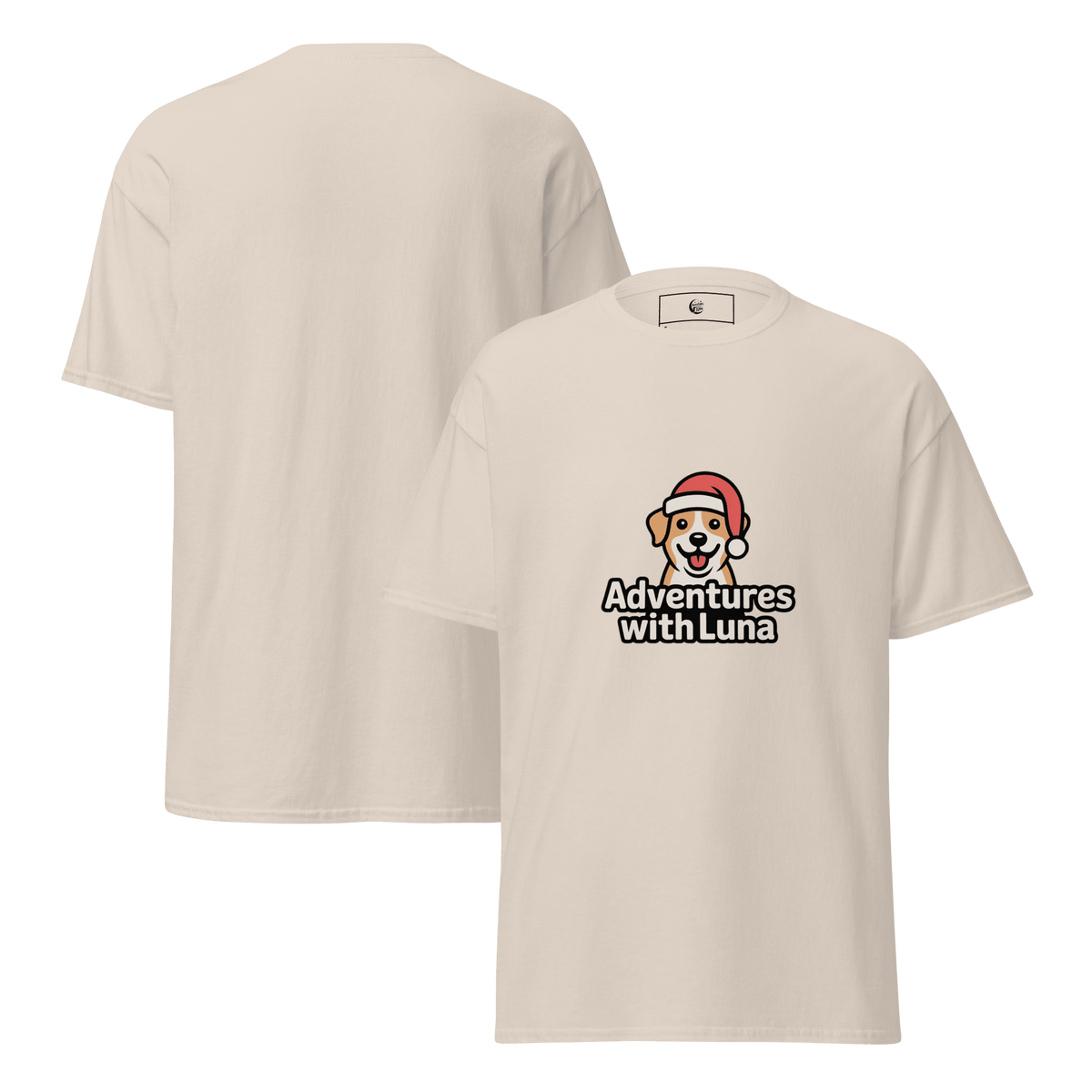 Santa Hat Puppy Luna Unisex Tee - Adventures With Luna