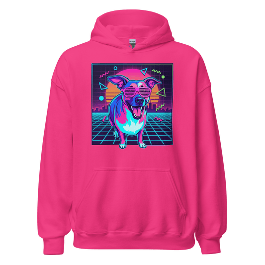 Synth Wave Retro 80s Dog Unisex Hoodie - Adventures With Luna