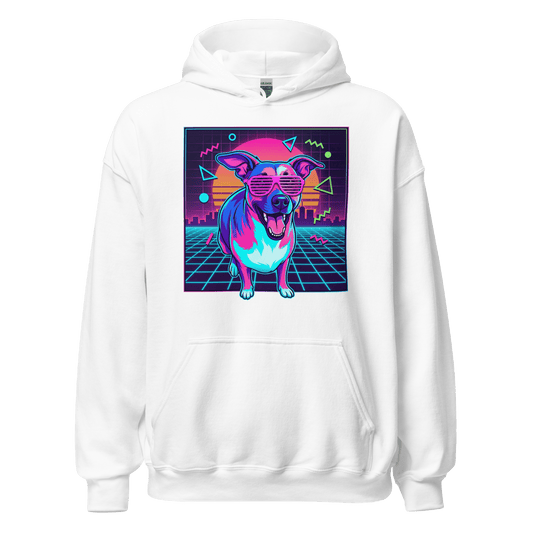Synth Wave Retro 80s Dog Unisex Hoodie - Adventures With Luna