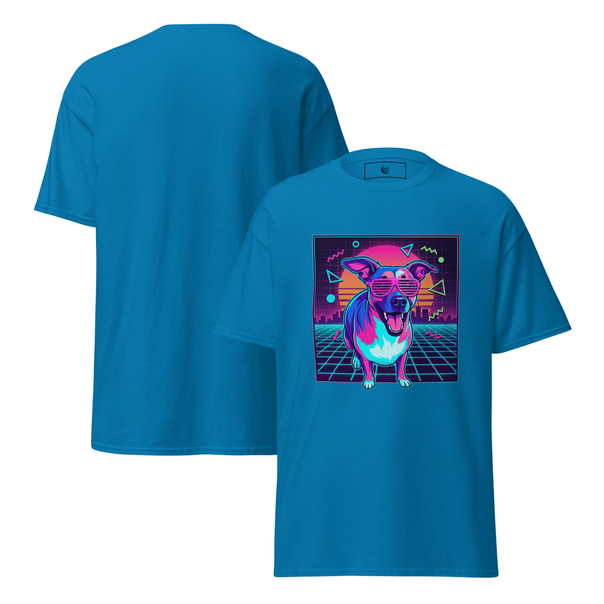 Synth Wave Retro 80s Dog Unisex Tee - Adventures With Luna