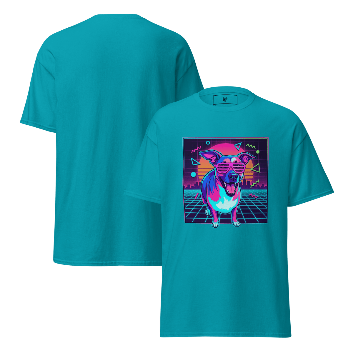 Synth Wave Retro 80s Dog Unisex Tee - Adventures With Luna