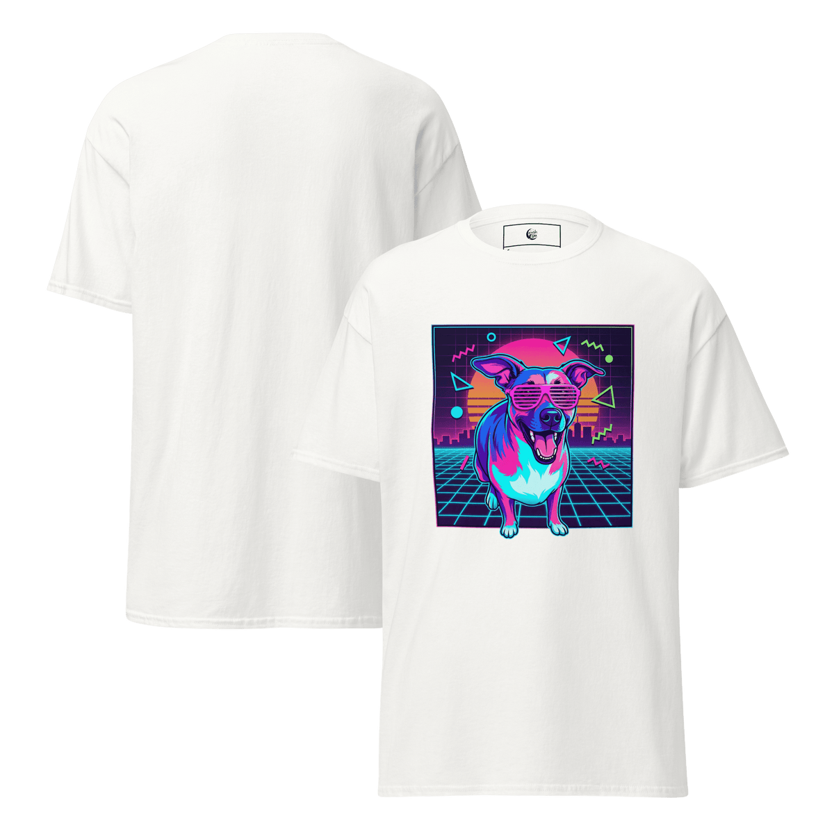 Synth Wave Retro 80s Dog Unisex Tee - Adventures With Luna