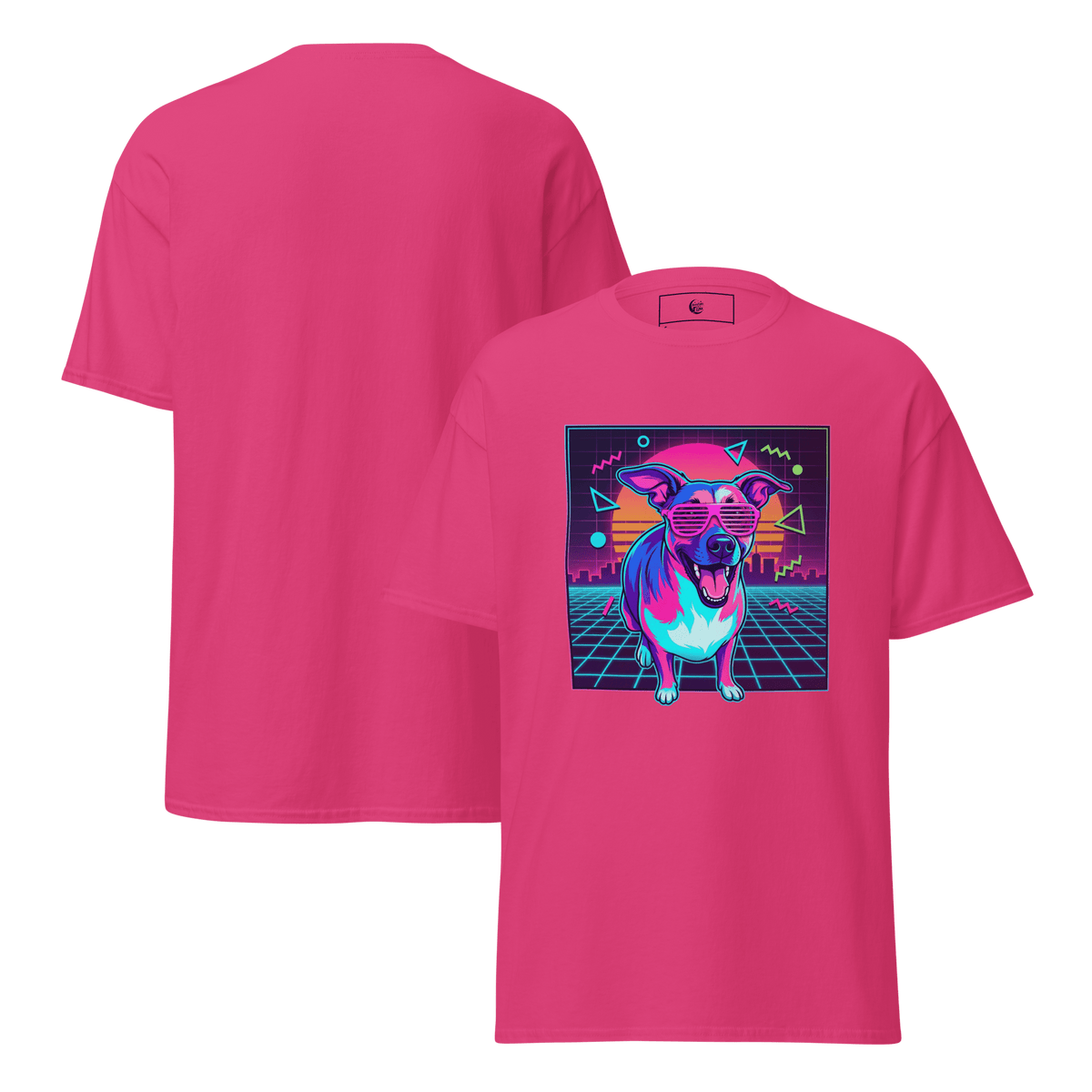 Synth Wave Retro 80s Dog Unisex Tee - Adventures With Luna